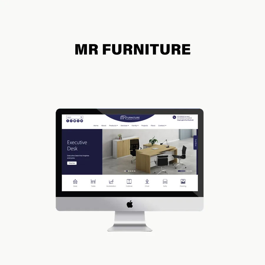 Mr Furniture e-commerce website designed and built by Thumbpin