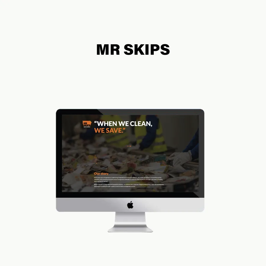Mr Skips waste collection website designed and built by Thumbpin