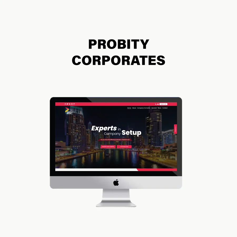 Probity corporate services website designed and built by Thumbpin